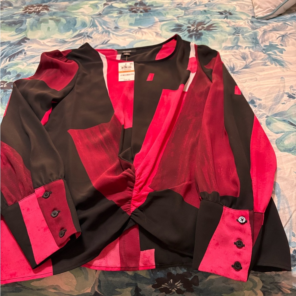 Alfani Stylish Red and Black Women's Blouse